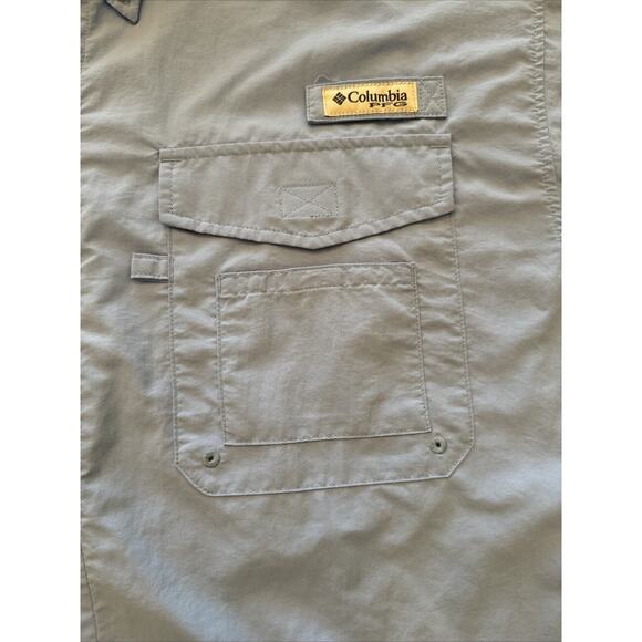Columbia PFG Shirt Mens Large Pale Blue Button-Down Vented Fishing Outdoor UV - Picture 3 of 8